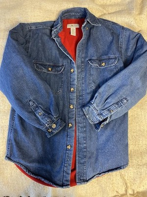 VTG Sun River Red Fleece Lined Denim Jacket Button Up Women s Size Small