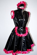 Vestido Misfitz negro PVC y rosa