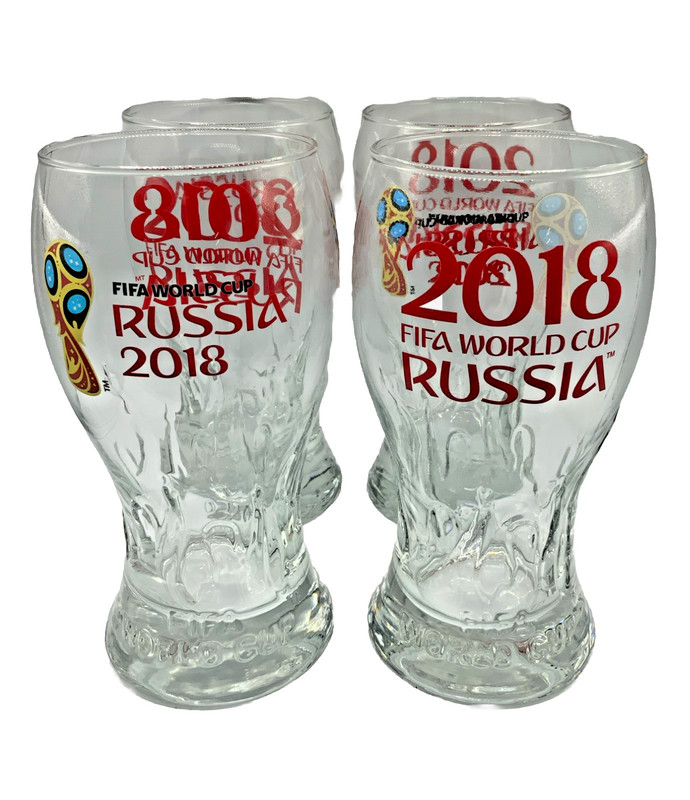 FIFA 2018 World Cup Russia 16oz Collectible Souvenir Glasses Bundle/Lot Of 4