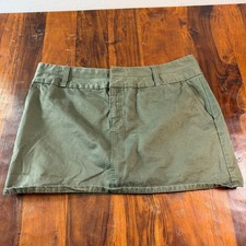 Old Navy Womens Olive Green Cotton Twill Utility Mini Skirt Size 16 Fall 2004