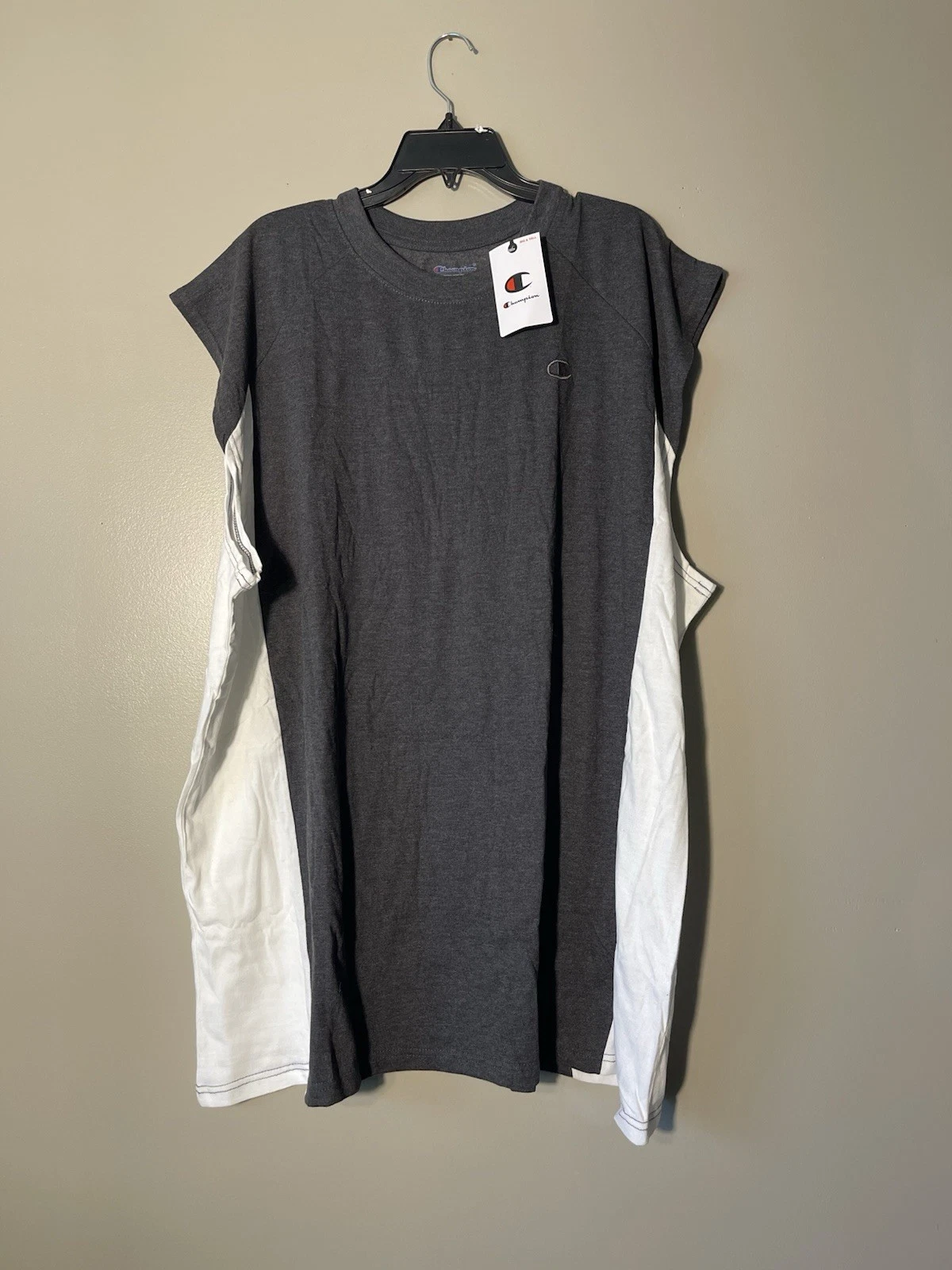 Champion Men’s Big & Tall Muscle T Shirt Cotton Sleeveless Tank Top 3XL Gray