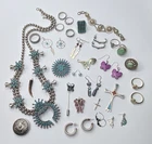 Large Lot Of Native American Inspired & Mexican Costume Jewelry, Vintage To Now