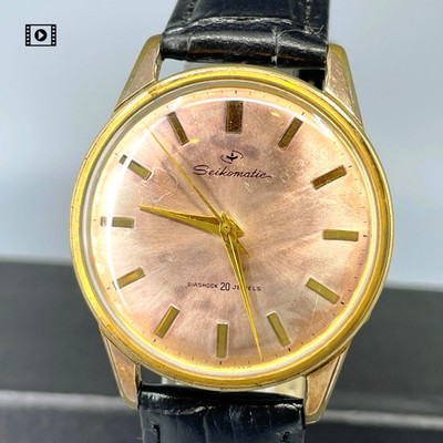 Rare! Patina Dial Seiko SEIKOMATIC Diashock 20J Automatic Vtg 1960s 【US Stock】