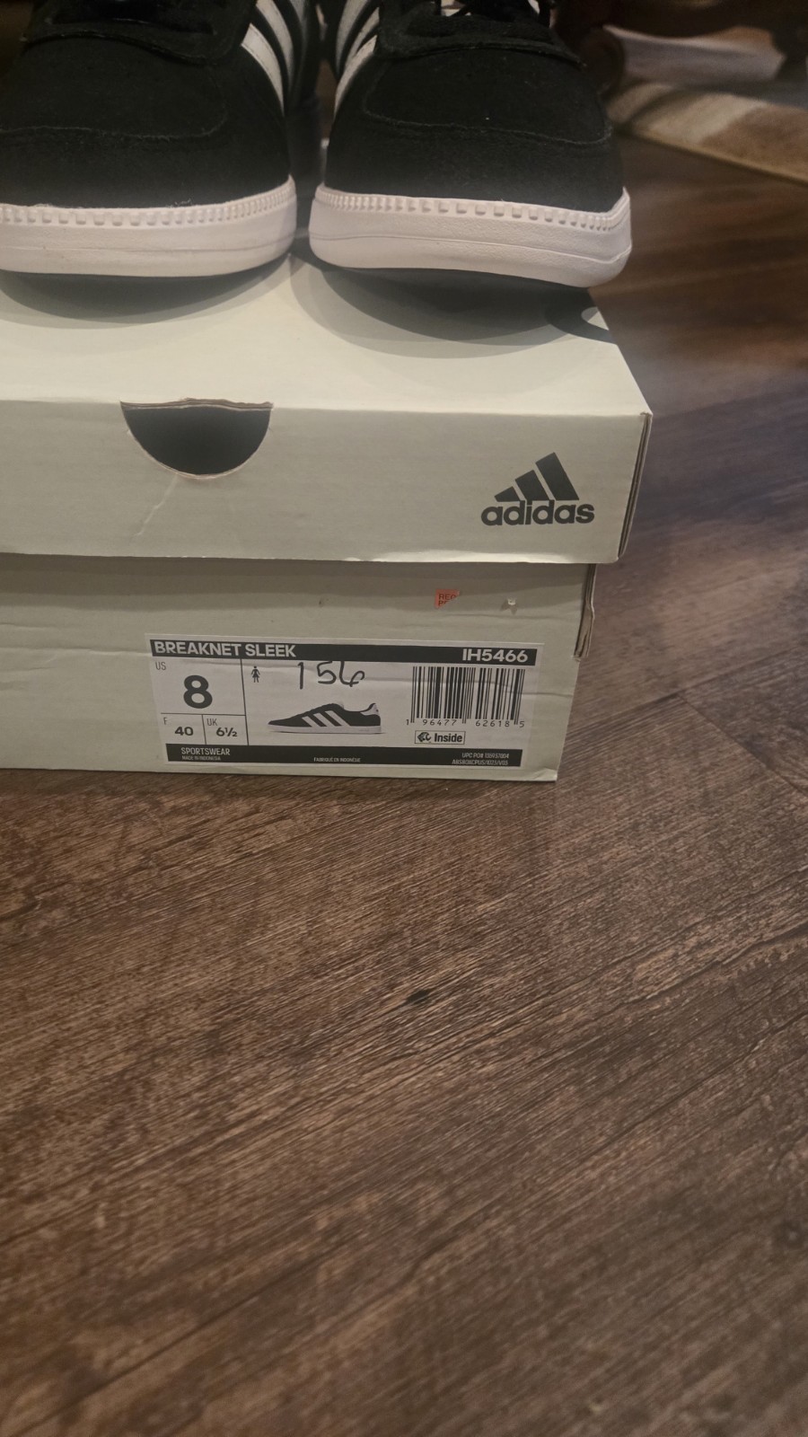 Adidas Black White Cloud Sneakers Women's US 8 thumbnail 5