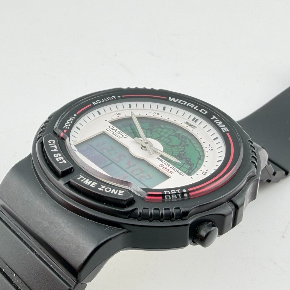 Casio AW-21U Ana Digi World Time Digital Watch Module 743 Japan | eBay