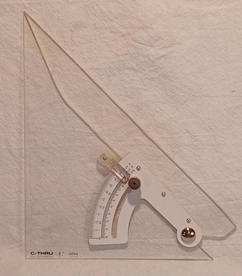 Vintage 8'' Made in Japan Engineering Adjustable Drafting Triangle Acrylic     -g