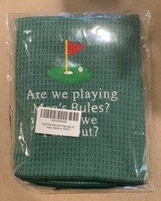 Embroidered Funny Golf Towel, Are We Playing Men  s Golf Or Do We Putt Out- Funny