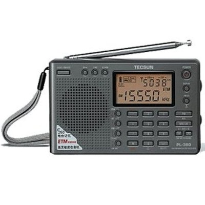 TECSUN PL-380 DSP FM Stereo. MW. SW. LW. World Band PLL Radio Receiver, Grey 