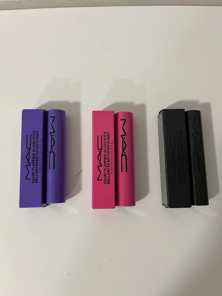 Set of 3 Mac Squirt Plumping Gloss Stick Lip Jet, AMPED, Violet Beta, New in Box - Image 3 of 3