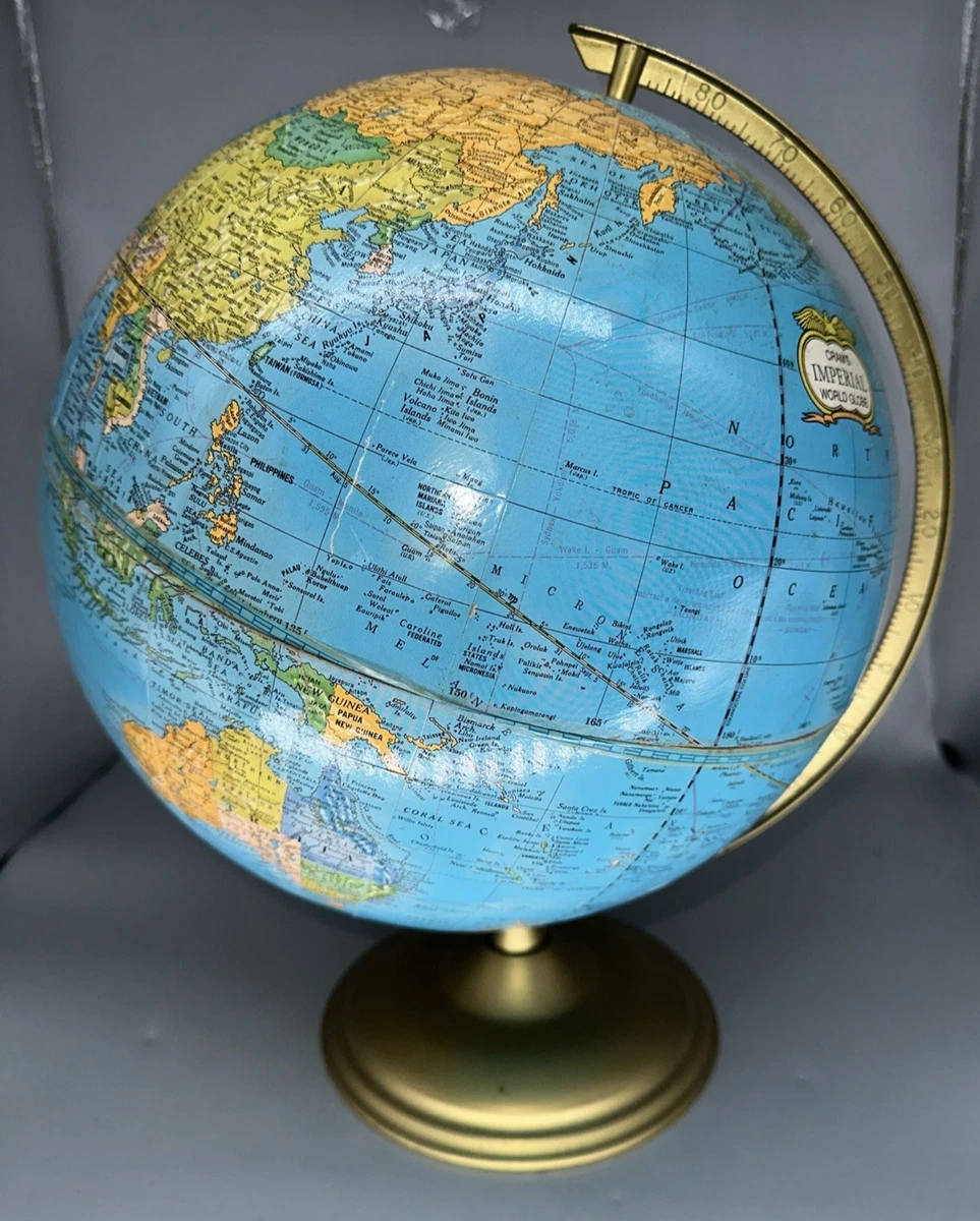 George F. Cram Co. Blue 9 to 12in. Inches Diameter Antique World