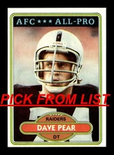 1980 Topps Football #2-264 EX-MT/NM Pick From List ALL PICTURED rr7