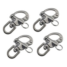Four PICECES 2-3/4inches Swivel Eye Snap Shackle Quick Release Bail Rigging S...