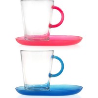 Pasabahce 2 Tassen Mug Mit Unterteller Glas 38Cc 1390100