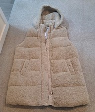 Womens Ladies F&F padded faux sheepskin winter gilet jacket coat size XL BNWT