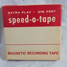 1950s Speed-O-Tape Extra Play 1/4" x 275 Ft Magnetic Recording 3" Tape New 
