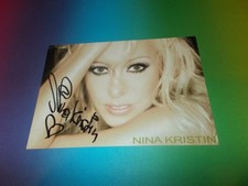 Nina Kristin sexy  signed signiert autograph Autogramm auf Autogrammkarte