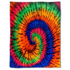 Manta de neón tie-dye manta de felpa suave hippy manta tie-dye remolino 50x60 pulgadas