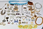 Vintage Rhinestone Costume Jewelry Junk Drawer Lot Brooches, Bracelets, Earrings