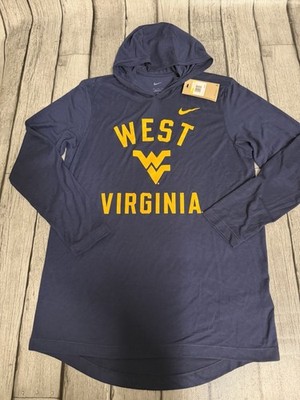 NWT Men s Nike West Virginia Mountaineers Tri Blend Hoodie Tshirt Small Navy