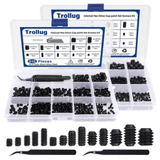 1305PCS Metric SAE Set Screw Assortment Kit with 10 Hex Wrenches
