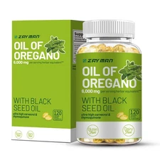 2 in 1 Oil of Oregano & Black Seed Softgels Count with Carvacrol,Immune Support