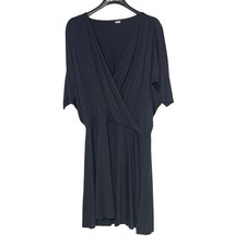Three Dots Faux Wrap V-Neck Stretch Dolman Sleeve Dress Sz XL Minimalist