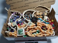 Jewelry lot 1. shells wooden plastic glass beads