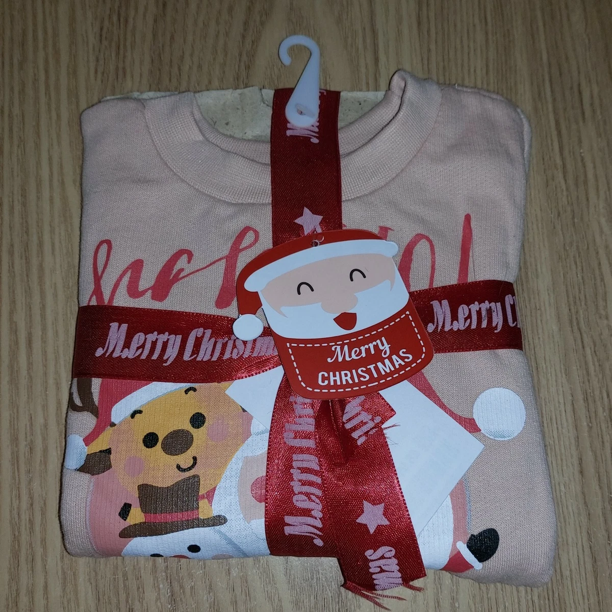 Girls pink store christmas jumper