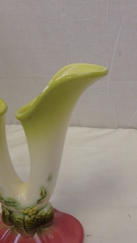 Vaso vintage arte scafo W15 8 1/2" ""Woodland"" doppio vaso cornucopia bud - Foto 5 di 9