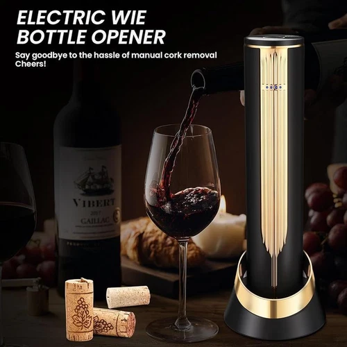 Premium USB Rechargeable Electric Wine Bottle Opener w/ Foil Cutter Sleek Design - Picture 4 of 14