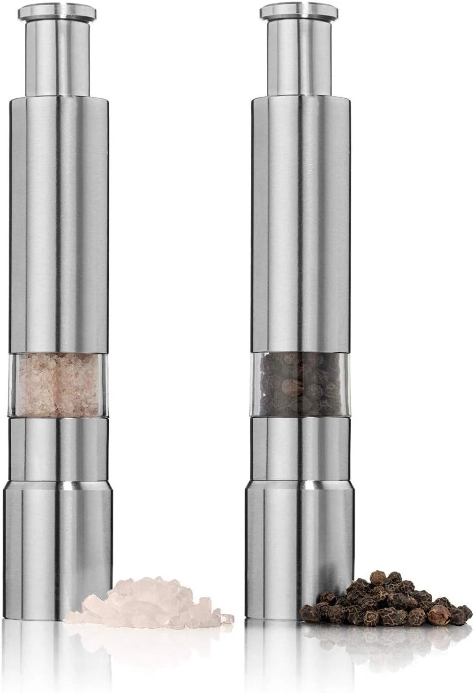 Thumb Push Button Salt & Pepper Grinder Set Spice Miller for Housewarming Gifts