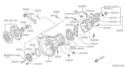 NISSAN 32136-U010A REAR TRANSMISSION SEAL KA24DE SR20DET RB20DET