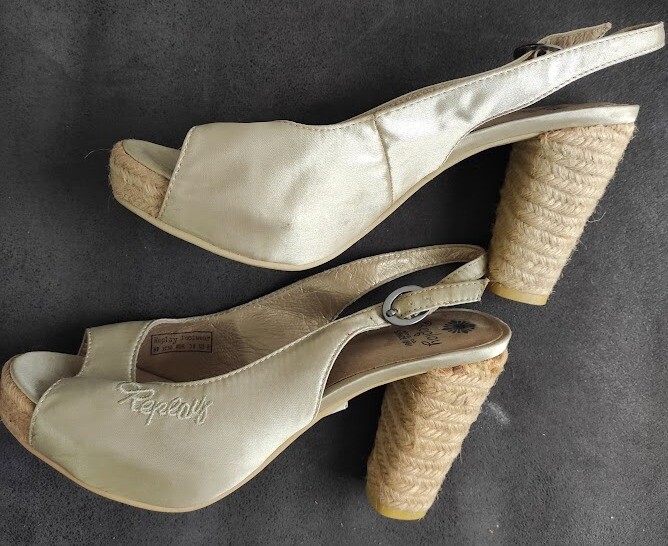 Vintage Golden Slingback Peep Toe High Heel Womens Shoes Sandals