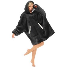 Oversized Wearable Blanket Hoodie Sherpa Fleece Hooded Blanket