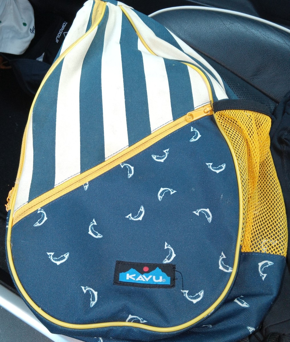 KAVU Backpack Crossbody Sling Rope Bag Blue Multicolored Whale
