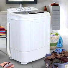 Portable Mini Wash Machine Compact Twin Tub 13lbs Top Load Washer Spin Dryer