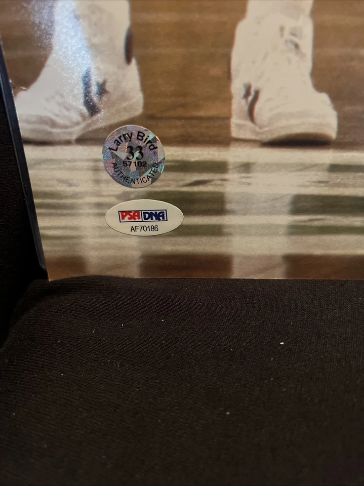 Larry Bird & James Worthy Signed Celtics & Lakers Action 16x20 PSA/DNA BIRD Holo - Image 4 of 4