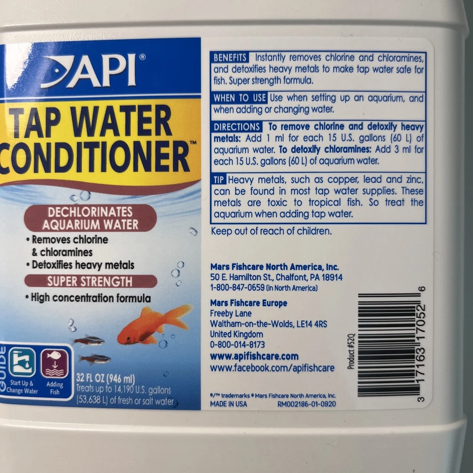 API TAP WATER CONDITIONER Aquarium Water Conditioner, 32-Ounce Brand New - Image 2 of 3