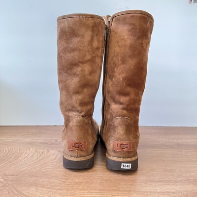 Ugg Australia Camel Outdoor High Round Toe Leather Tan Boots  display picture 1