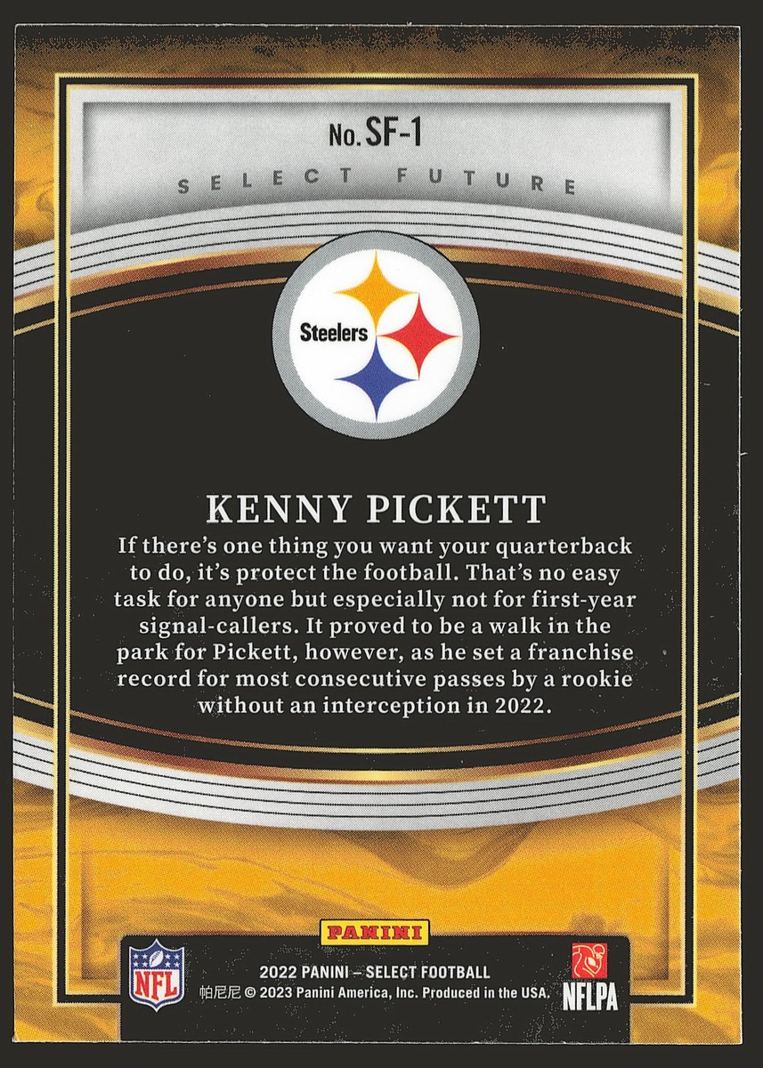 2022 Panini Select #SF-1 Kenny Pickett Select Future RC | eBay