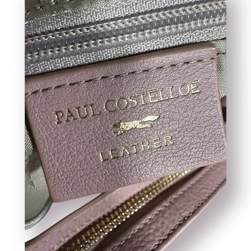 Bolso Hobo Retro Paul Costelloe Rosa Malva Cuero Genuino Grande - Imagen 8 de 9