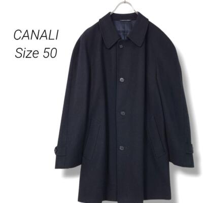 Canali Stainless Steel Collar Coat Outerwear 50 Cashmere Blend