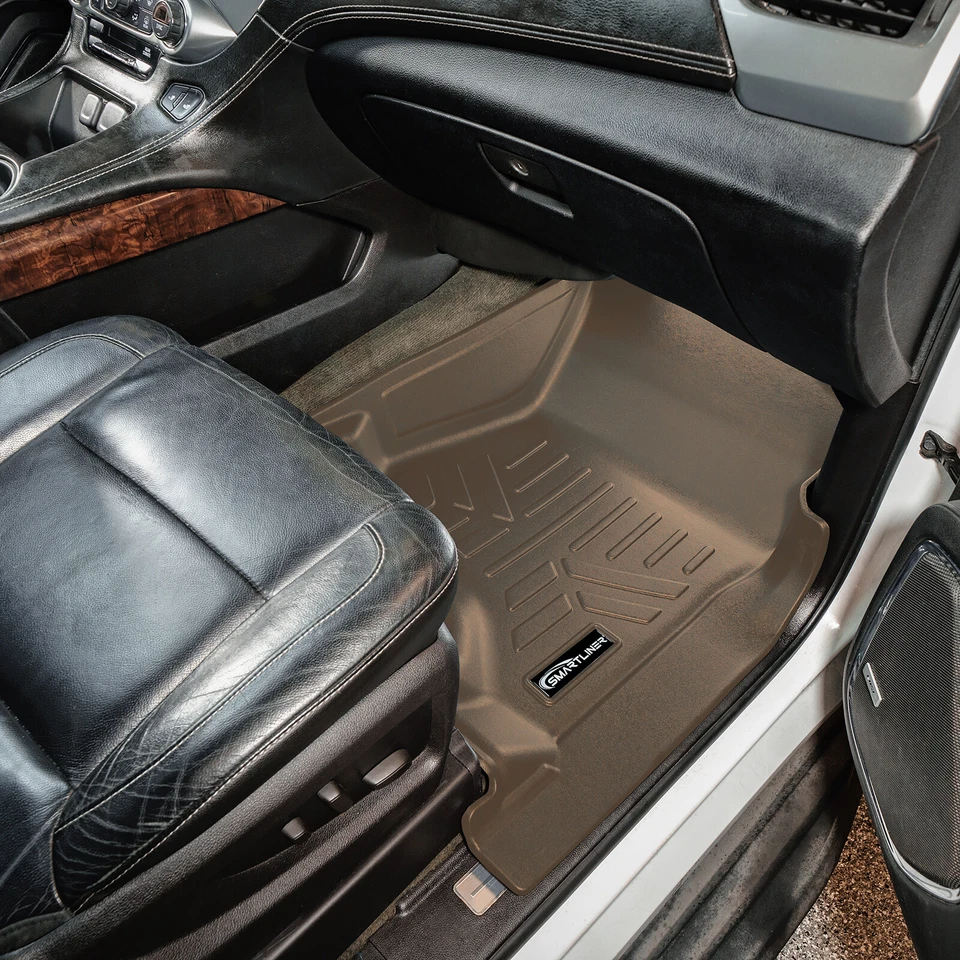 SMARTLINER Custom Fit Floor Mats 2 Rows Liner Set Tan 2015-2020 Tahoe GMC Yukon - Изображение 3 из 4