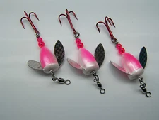 SPIN N GLO LOT  3 SPINNER LURE TROUT SALMON STEELHEAD ALASKA AUSTRALIA WORDEN'S