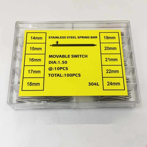 1.5/1.8mm Thick 14-24mm Watch Band Spring Bar Assortment Watchmaker Repair Box g - Imagen 6 de 11
