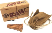RAW Rolling papers wooden Double Barrel Cigarette Holder King Size RAWTHENTIC!