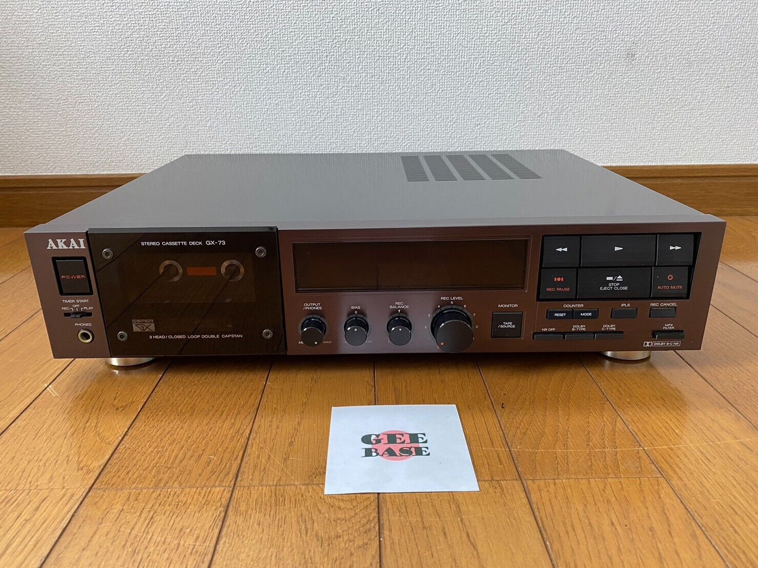 AKAI GX-73 3-Head Stereo Cassette Deck 100v Working Free Shipping