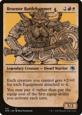 MTG Magic AFR D&D Forgotten Realms - 1x EN NM 337 U EXTRA Bruenor Battlehammer