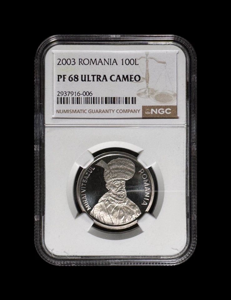 ROMANIA. 2003, 100 Lei - NGC PF68 - Mihai Viteazul, Michael the Brave RARE - Image 2 of 4