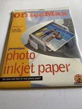 NEW OfficeMax High Gloss Photo Paper 20 sheets 8.5 x 11 Inkjet Printers 225 zaq